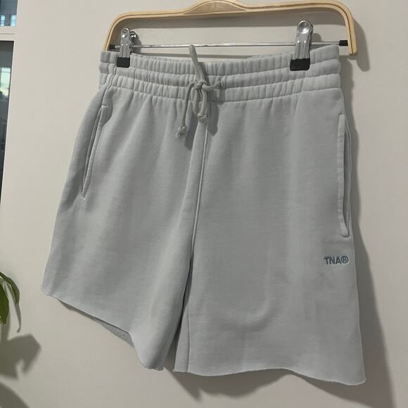 Aritzia Tna Sweatfleece Blue Boyfriend Sweat Shorts Size XS - Picture 2 of 5
